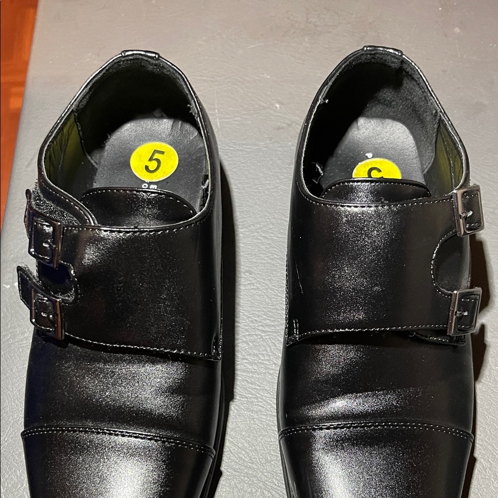 Men's Black Double Monk Strap Shoes